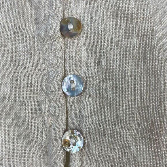 Esqualo Linen Boxy Oversized Fit Button Down Shirt Size M Woven Linen Beach - Picture 6 of 11